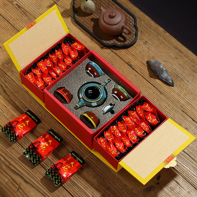 过年送礼 送多彩茶具1壶4杯 2025新茶 大红袍 乌龙茶 茶叶礼盒装,茶,大红袍,淘宝优惠券,粉丝福利购,淘宝优惠卷