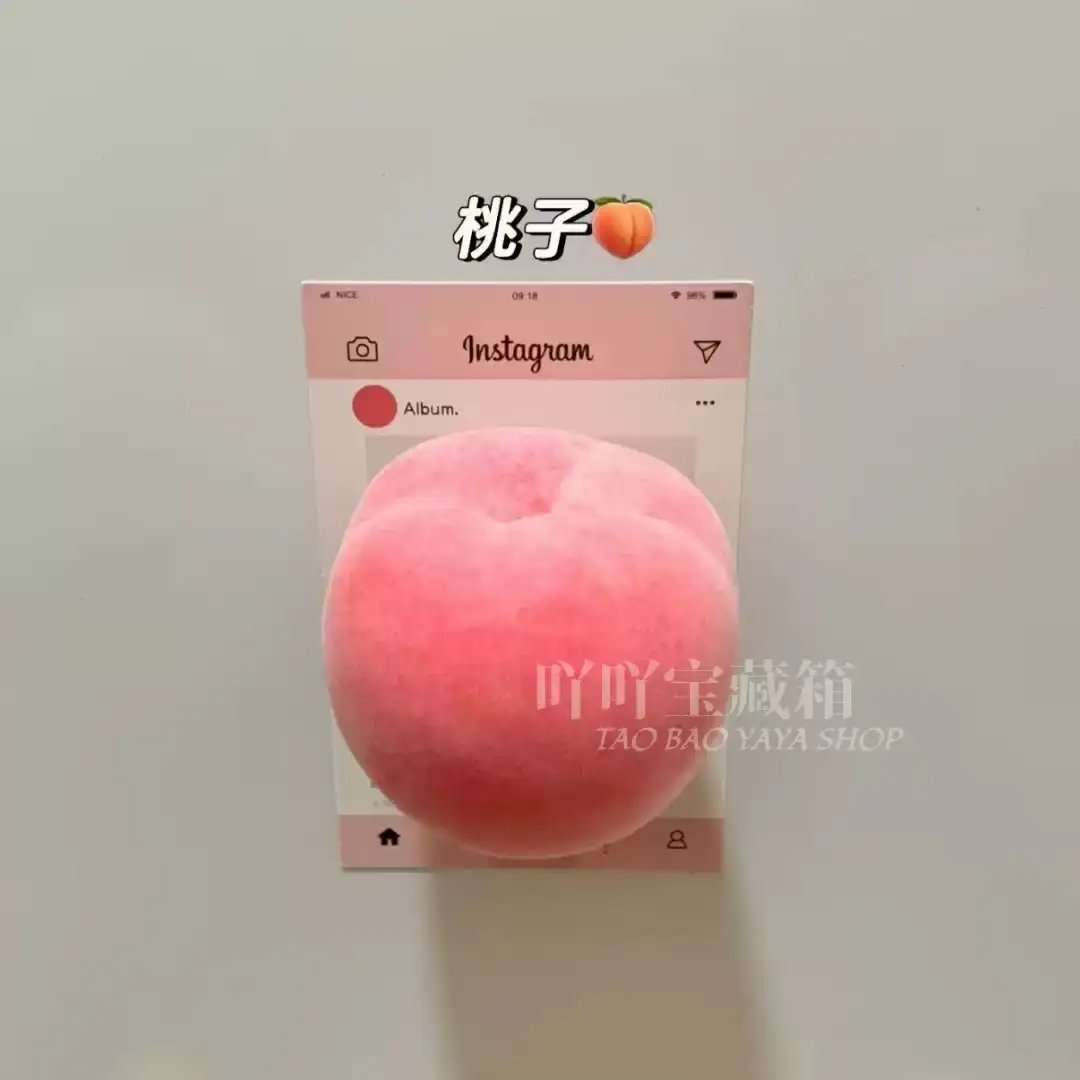 新款可爱水蜜桃仿真水果磁性冰箱贴ins风爆款网红厨房装饰摆饰