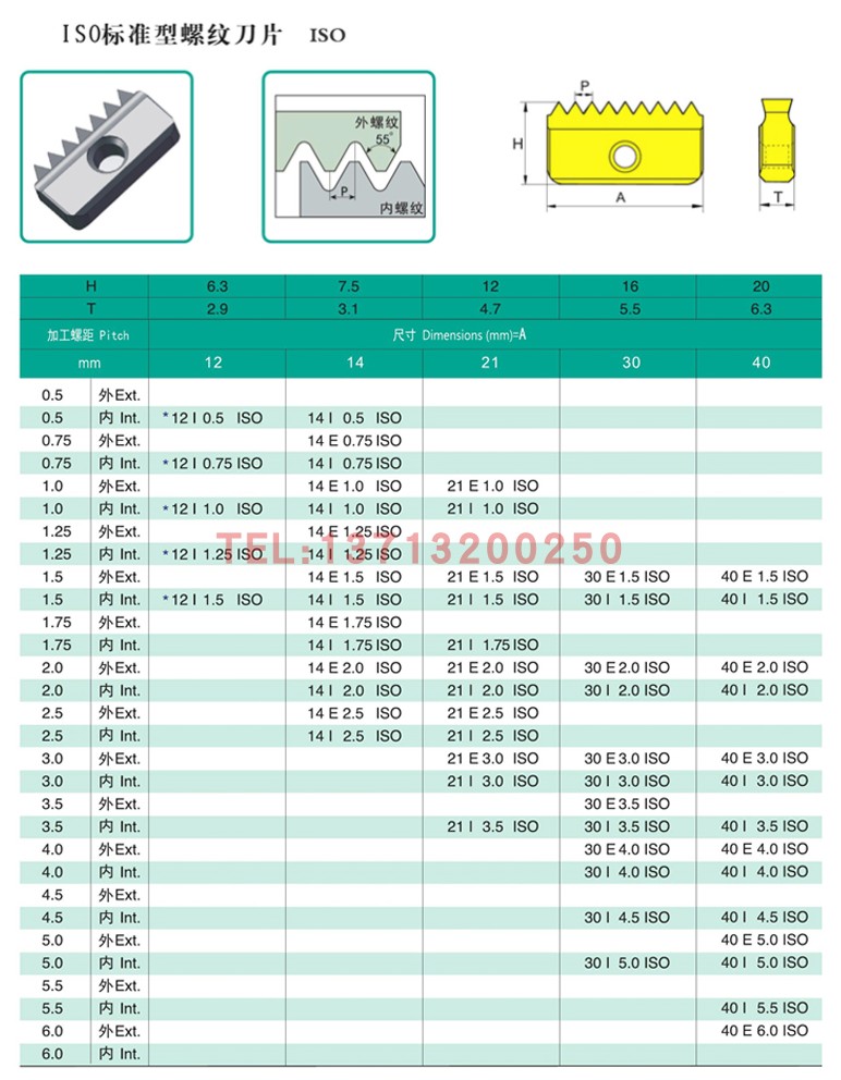 铣牙多齿梳齿内外螺纹铣刀杆SR0012H14 0014H14 0018H21 0021H21