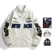 PU皮衣机车夹克立领赛车风潮牌宽松外套春秋款 2025新款 男式