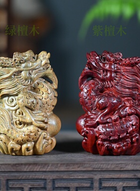 紫檀木文玩吉祥物手把件