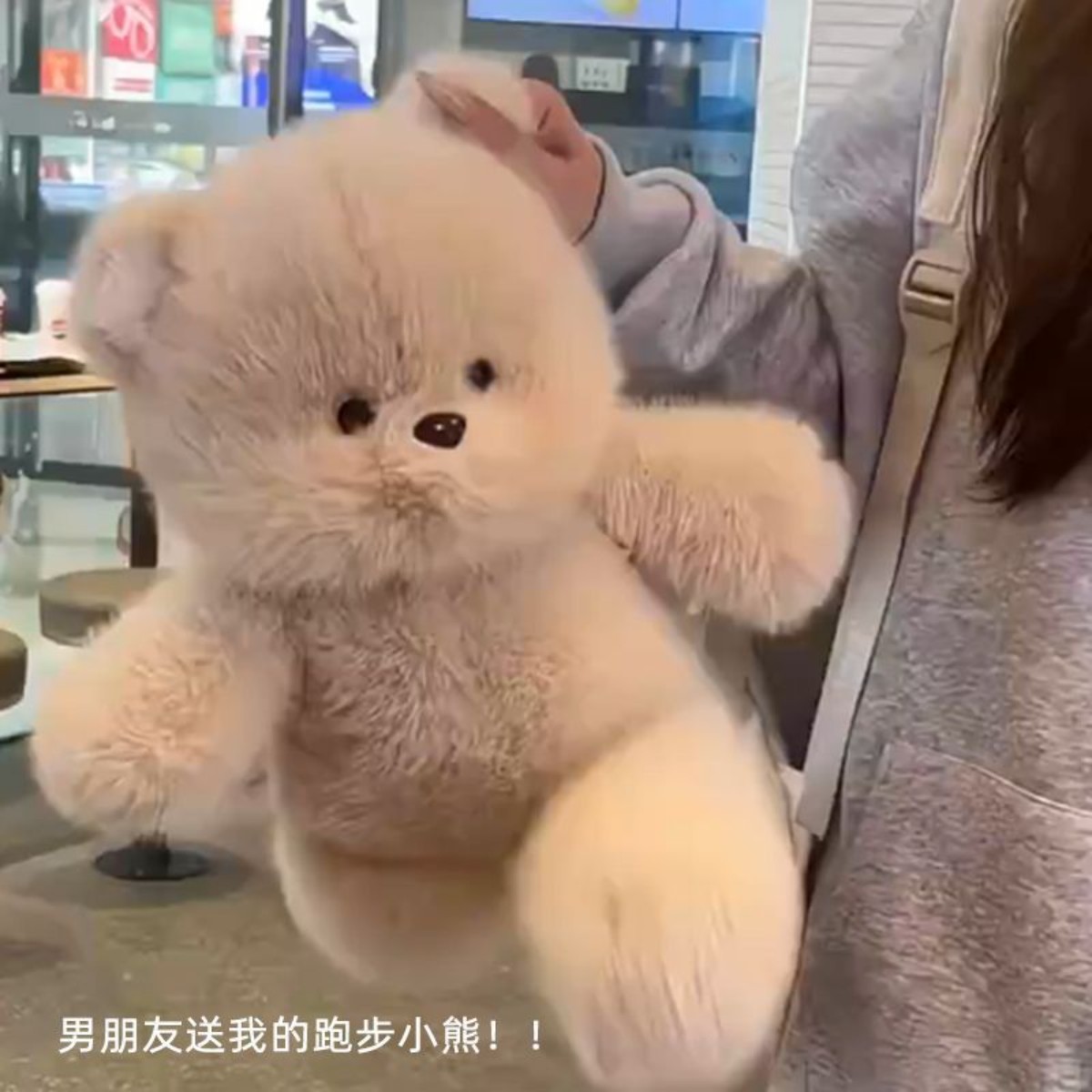 爆款会跑步的小熊玩偶跑跑动物系列毛绒玩具网红抱枕陪伴装饰公仔