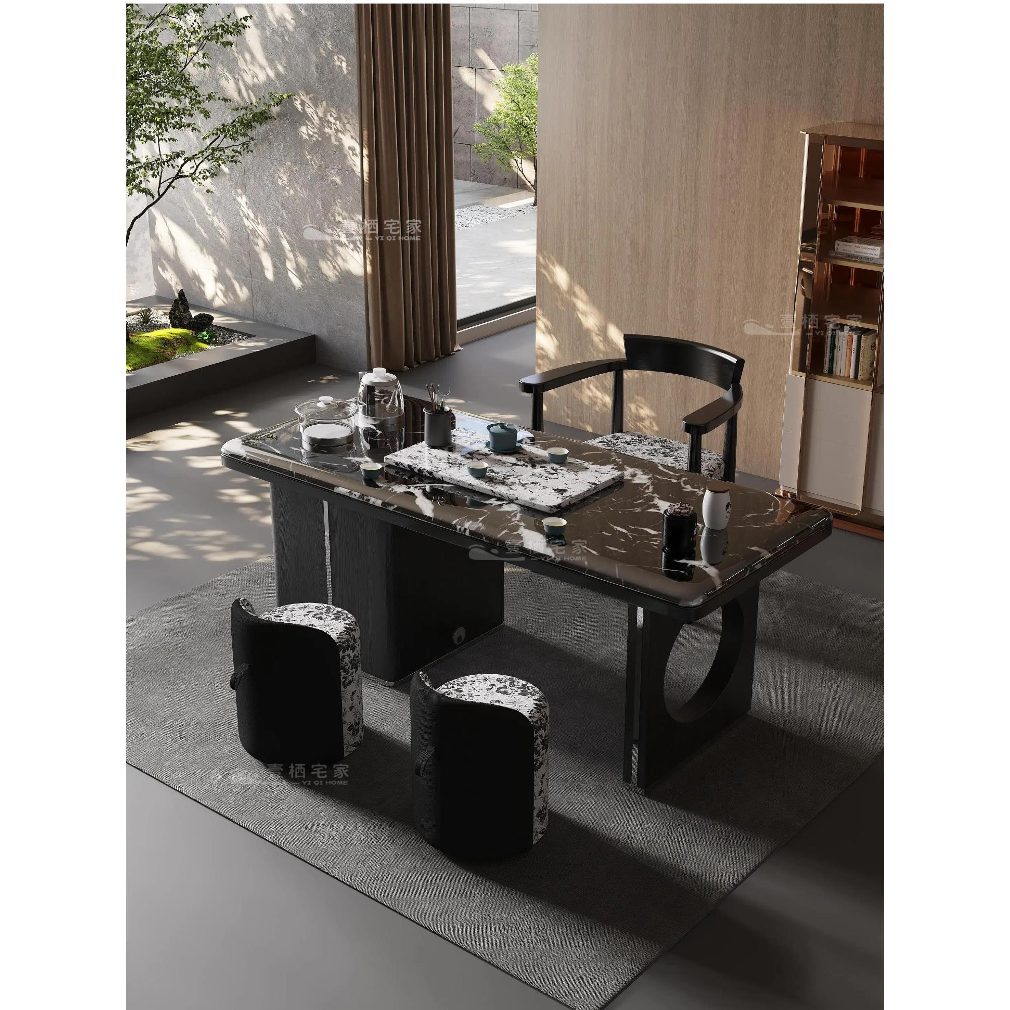 新款超晶石茶桌椅轻奢家用阳台小户型客厅高端办公茶具茶台一整套