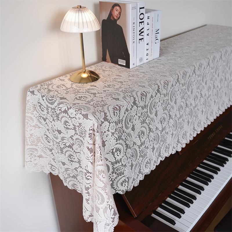 法式蕾丝钢琴罩盖布防尘罩高级感盖巾琴披盖垫电钢琴电子琴罩纱