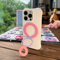 Dopamine dual-ring magnetic phone stand, double-sided ring buckle back sticker, strong adhesion to the desktop, portable photography magic tool thumbnail 5