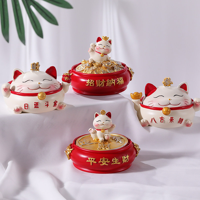 招财猫烟灰缸创意装饰品图片