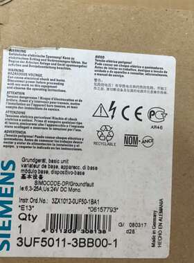 {议价}电机保护器 3UF5011-3BB00-1 正品