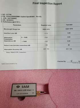 {议价}全新 光迅科技EVOA155000ZBM01