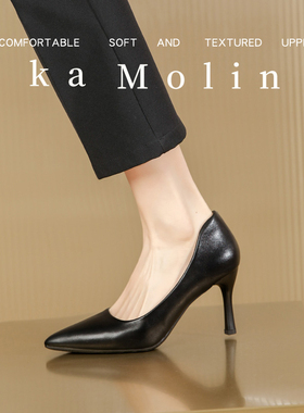 黑色高跟鞋女2026年新款软底舒适工作鞋百搭尖头细跟单鞋空姐女鞋