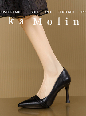 黑色高跟鞋女细跟2026年新款浅口尖头软底舒适工作鞋时尚百搭单鞋