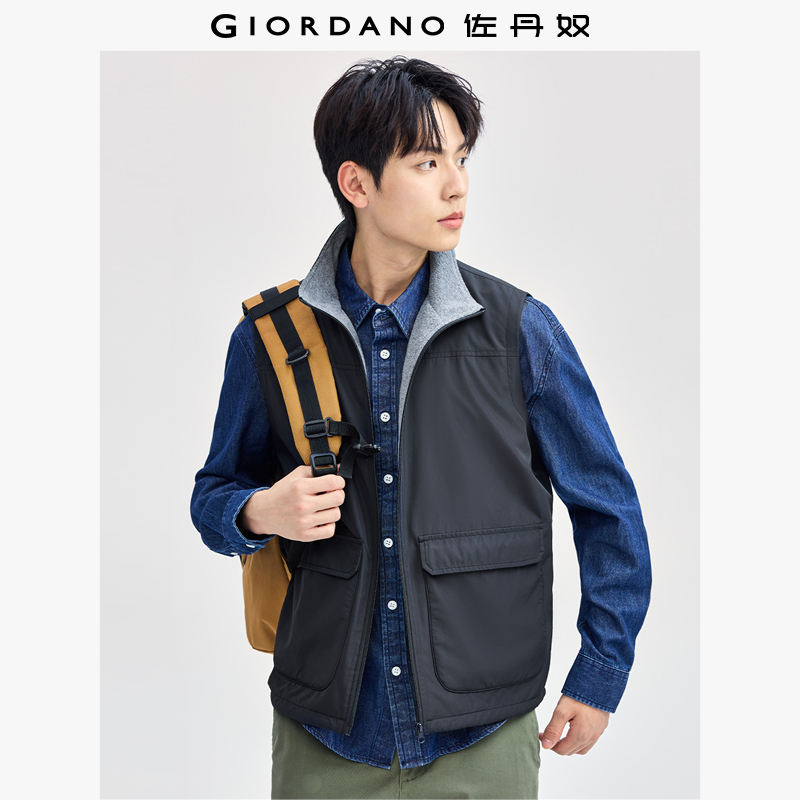 Giordano马甲外套工装口袋