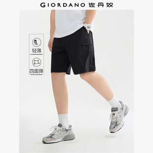 松紧腰薄短裤 四面弹梭织工装 13105223 男装 佐丹奴短裤