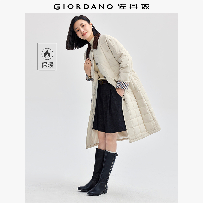 Giordano/佐丹奴长款拼接棉衣