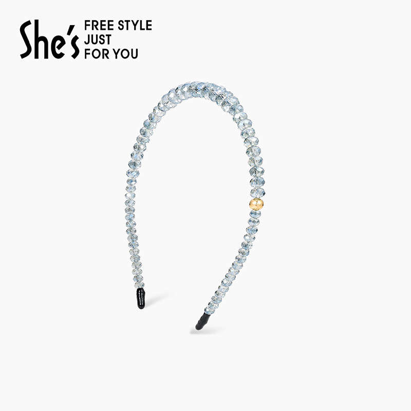 shes茜子奥莱莫奈印象轻奢手工编织工艺水晶浪漫闪耀发卡头箍发箍,饰品/流行首饰/时尚饰品新,发饰,淘宝优惠券,粉丝福利购,淘宝优惠卷