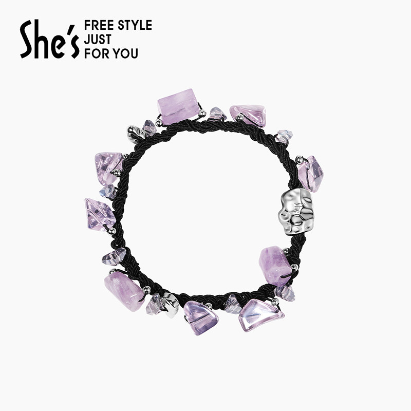 shes茜子莫奈波光原创手工串珠工艺水晶发绳扎马尾皮筋发圈头花