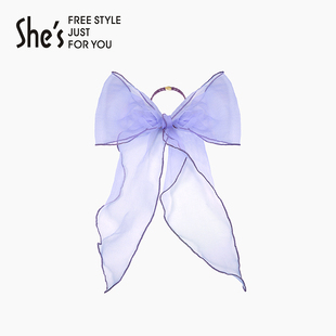 大蝴蝶结飘带DIY多用发带发圈发绳马尾发饰 shes茜子发饰品个性