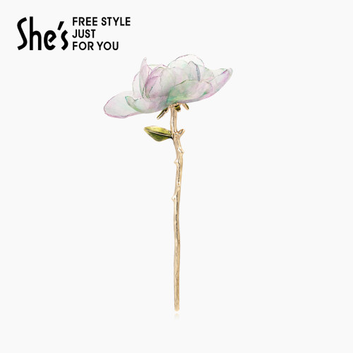 shes手工叠花郁金香盘发发簪