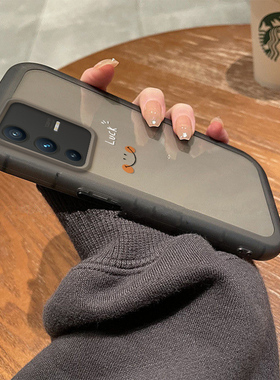 适用小米13手机壳小米13pro笑脸简约mi13透明硅胶软壳女款椭圆形男生黑白色高级感保护套全包镜头情侣5G女款