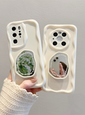 荣耀80亮面波浪边x40i手机壳适用华为x30相框纹8x保护套x10全包防摔7060镜面支架50se女款畅玩20pro潮5G软por