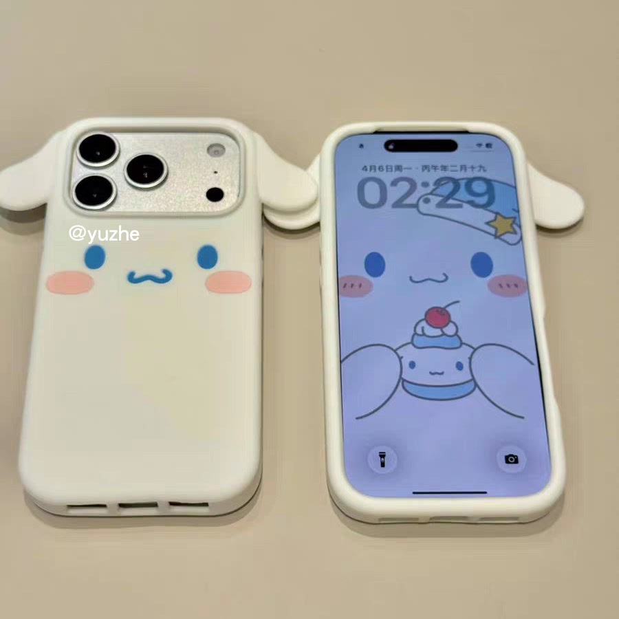 立体大耳朵玉桂狗适用苹果17promax手机壳iPhone16硅胶软壳15plus全包13mini保护套14可爱11卡通