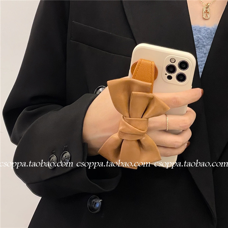 适用reno6蝴蝶结opporeno5手机壳reno4se可爱3pro腕带5G硅胶k9潮k7潮女款ace2全包软壳2z保护套支架por萌超仙