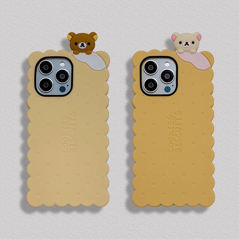 可爱趴趴小熊适用苹果16手机壳iPhone14/15巧克力饼干13por全包保护12软78plus硅胶套11promax潮XS女款XR萌新