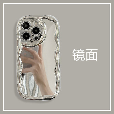 适用OPPOFind X7pro高级感电镀银色镜面k11手机壳k10x新款k9s简约k7硅胶R17全包r15情侣findx6女x5曲边保护套