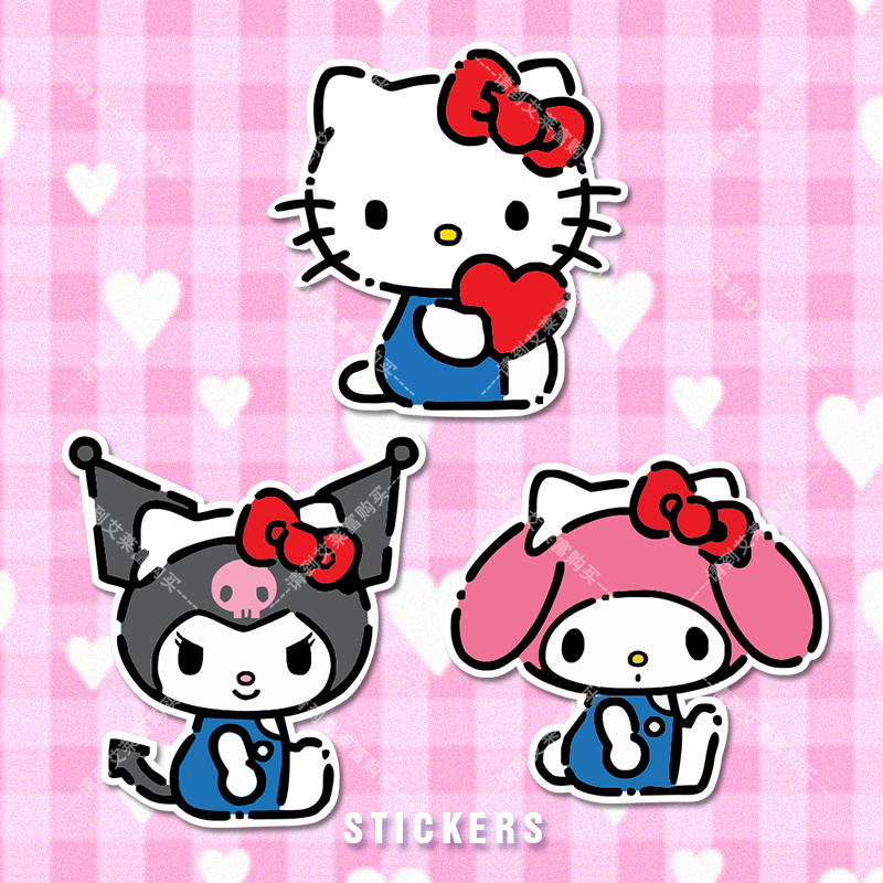 可爱库洛米美乐蒂kt猫卡通贴纸