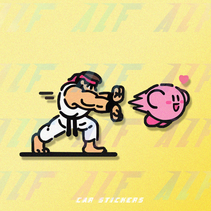 动漫卡通汽车贴纸街霸游戏机潮流改装遮挡划痕防水车贴街头霸王