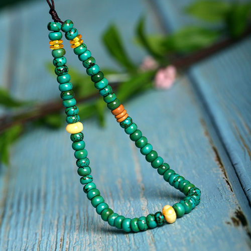 寻南昔手机挂绳绿松石手腕绳防丢