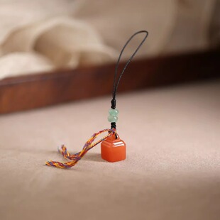 东陵玉秤砣手机挂绳挂件手机链挂饰玉石吊坠包包钥匙挂坠简约个性