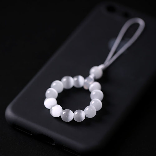 猫眼石指环扣手机链挂绳挂件文艺风精致挂饰包钥匙吊坠男女款防丢