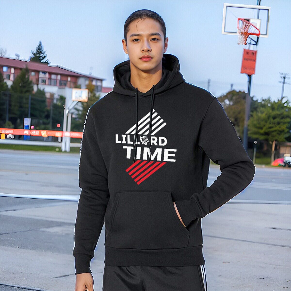 利拉德时间篮球卫衣男lillard time波特兰开拓者运动长袖百搭戴帽