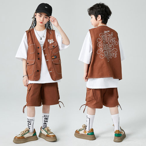儿童嘻哈街舞马甲演出服