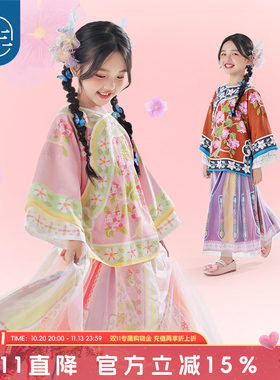 年衣童装女童旗袍汉服秋季新款中国风唐装上衣外套大童儿童格格服