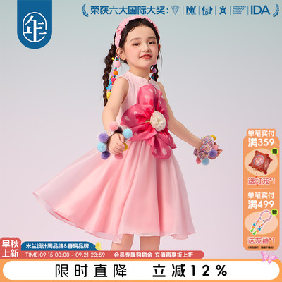 年衣童装女童无袖连衣裙夏季新款儿童新中式公主裙子短裙表演礼服