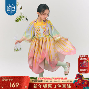 女童连衣裙秋季 儿童中式 新款 古风超仙汉服唐装 演出服 古装 年衣童装