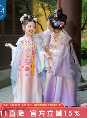 年衣童装女童汉服裙夏款轻薄中式古装儿童改良唐装中秋表演服礼服