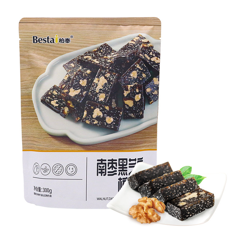 柏泰南枣黑芝麻核桃糕300g软糖营养红枣核桃糕软糯香全家零食