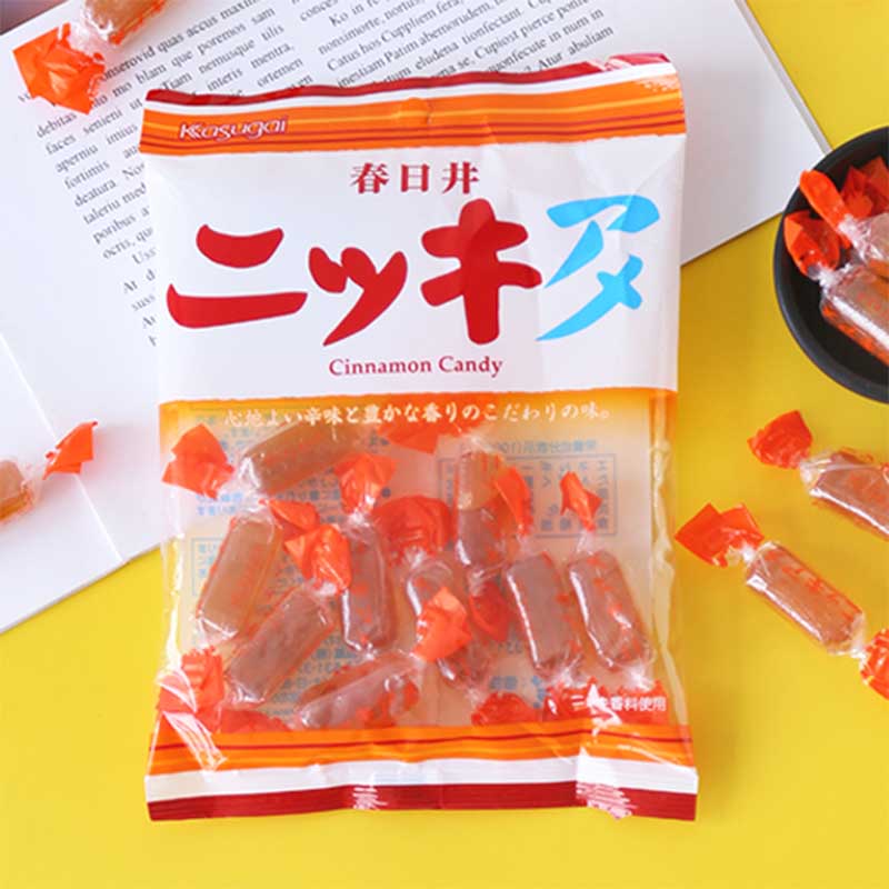 日本进口kasugai春日井肉桂糖果硬糖118g袋装网红休闲零食品