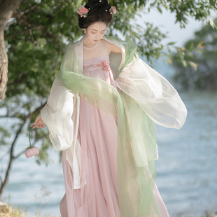 茵卡蕾原创唐制汉服女中国风齐胸襦裙超仙大袖春夏飘逸日常披帛