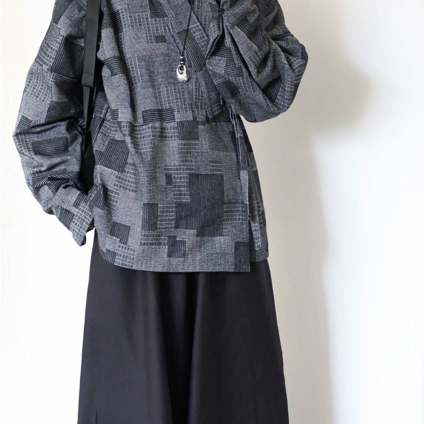 茵卡蕾原创汉服晋制牛仔曲领襦上衣日常通勤可穿男女内搭秋冬套装图片