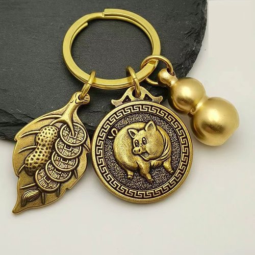 招财平安葫芦十二生肖钥匙扣