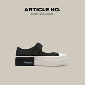 NO.圆头法式 复古单鞋 增高厚底帆布玛丽珍女鞋 ARTICLE 夏季