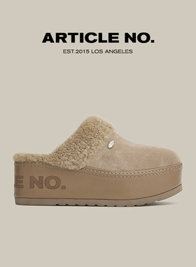 25新品ARTICLE NO.时尚包头半拖厚底雪地靴休闲懒人毛毛拖鞋秋冬