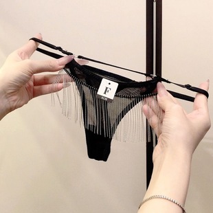 今夜沦陷*纯欲性感内裤珍珠链条流苏内裤低腰捆绑诱惑丁字裤