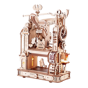若客印画工坊印刷机木质3d拼图榫卯积木拼装模型玩具生日礼物摆件