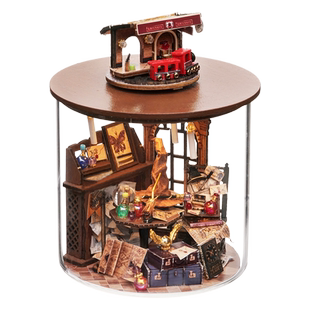 3d立体拼图魔法圆梦瓶diy小房子木质手工拼装玩具书立生日礼物女