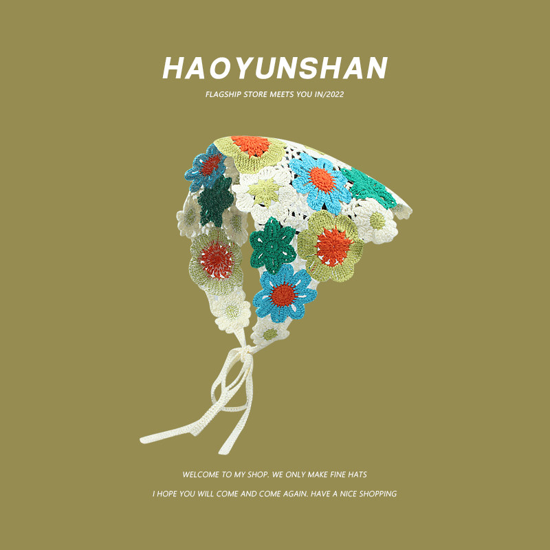 郝云杉包头帽逛街女四季花朵