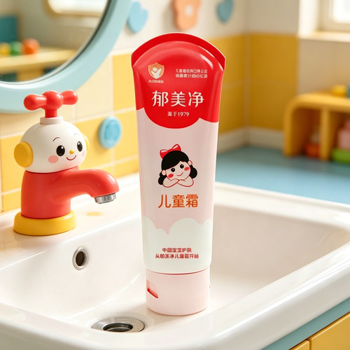 郁美净儿童霜2元软管装30g鲜奶保湿宝宝面霜护手霜润肤霜